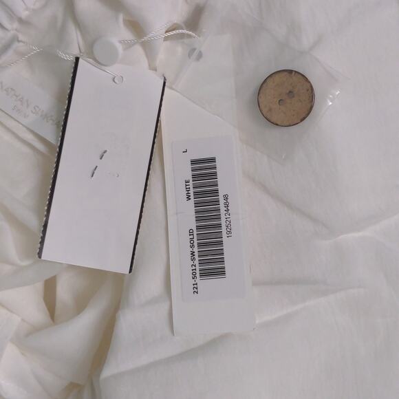 Jonathan Simkhai Swim Serenity Wide Leg Jumpsuit Open Back Pockets White L New - Picture 12 of 14